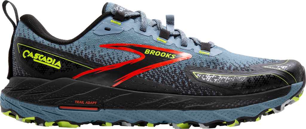 Brooks Men's Cascadia 18 Wide Fit Trail Running Shoes - Blue