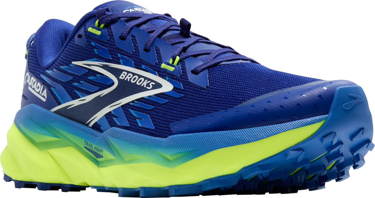 Brooks Men's Cascadia 19 Wide Fit Trail Running Shoes - Blue