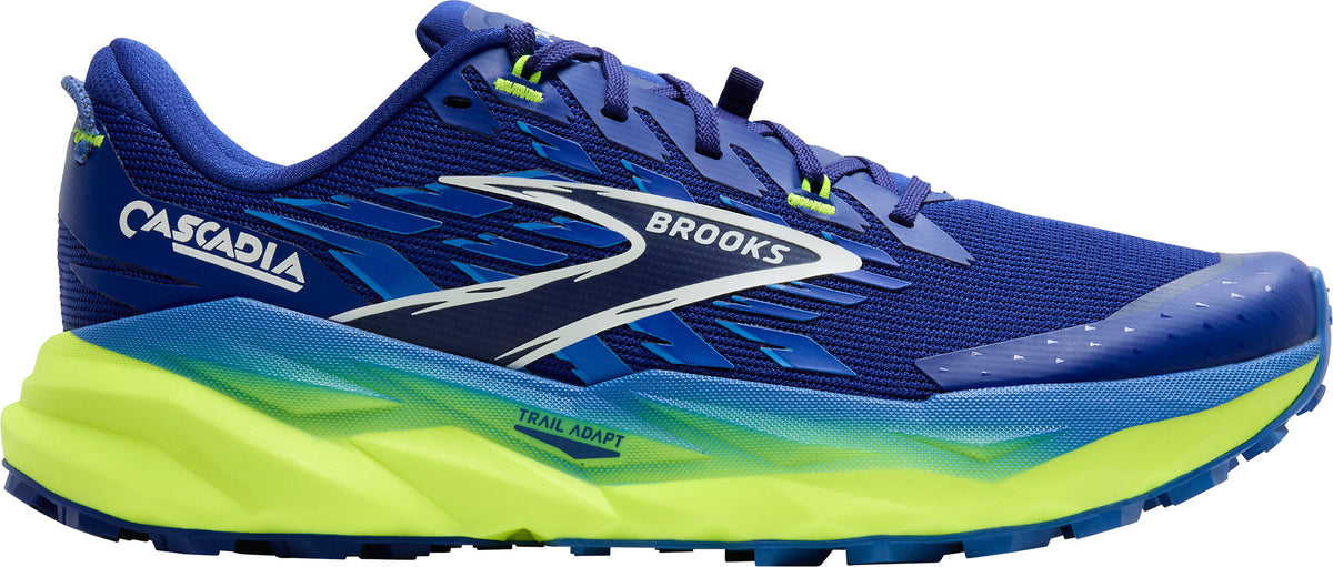 Brooks Men's Cascadia 19 Wide Fit Trail Running Shoes - Blue