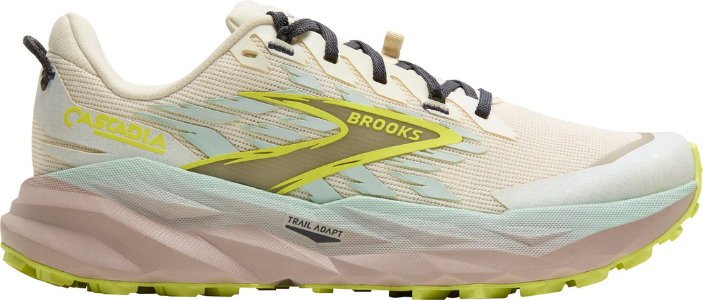 Brooks Women's Cascadia 19 Wide Fit Trail Running Shoes - Cream