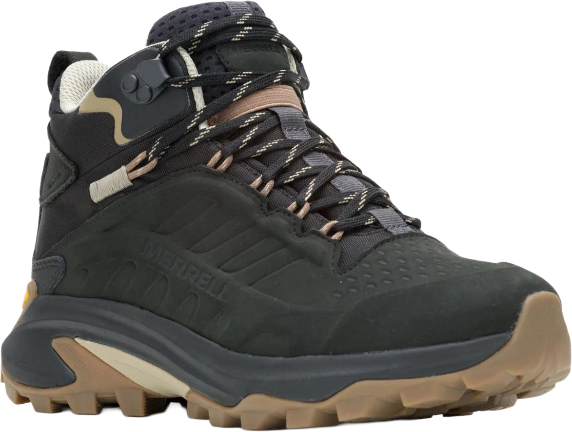 Merrell Women's Moab Speed 2 Leather Mid Waterproof Walking Boots - Black