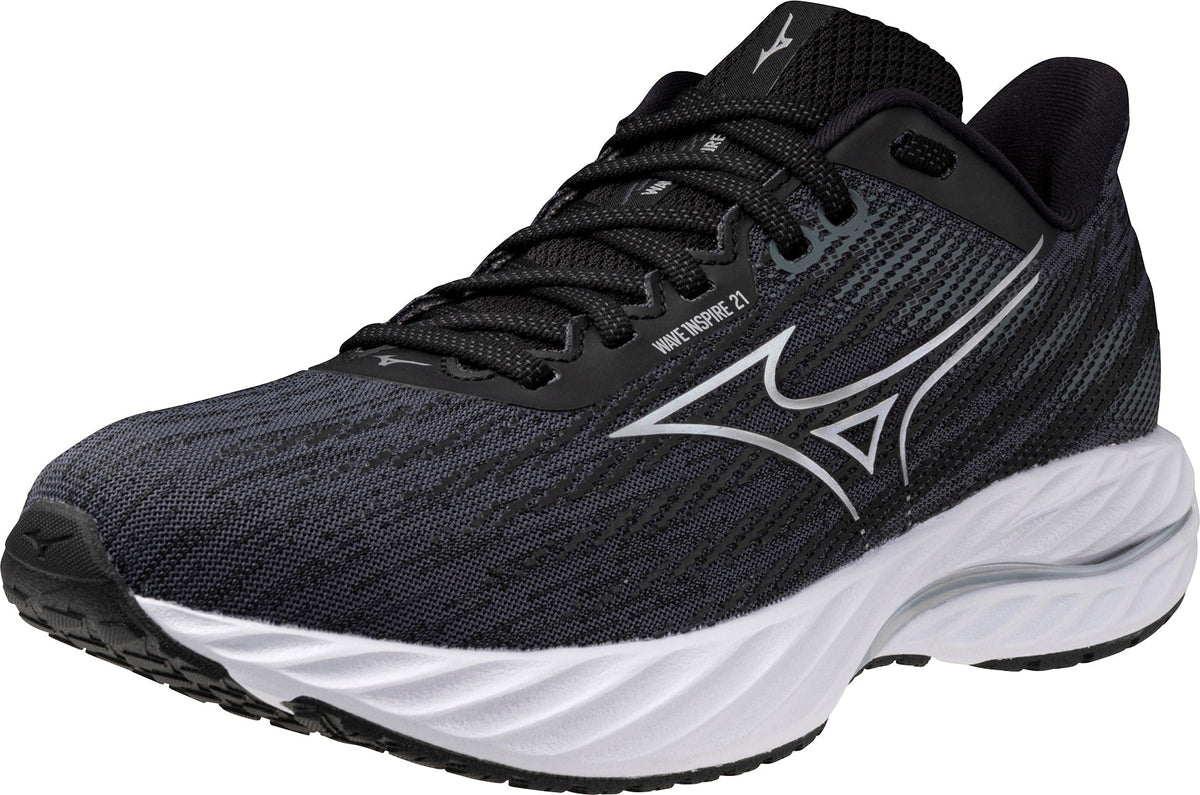 Mizuno Women's Wave Inspire 21 Wide Fit (D) Running Shoes - Black