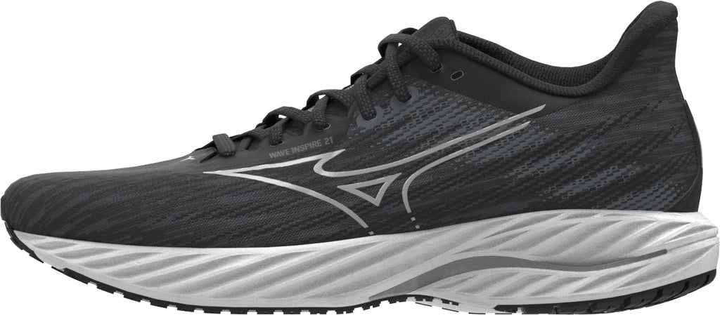 Mizuno Women's Wave Inspire 21 Wide Fit (D) Running Shoes - Black