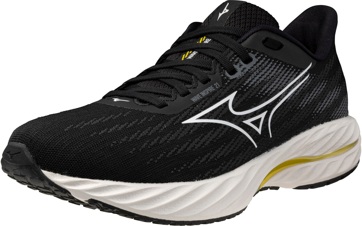 Mizuno Women's Wave Inspire 21 Wide Fit (D) Running Shoes - Black