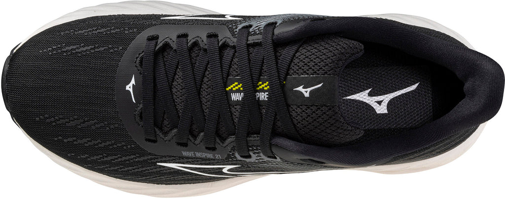 Mizuno Women's Wave Inspire 21 Wide Fit (D) Running Shoes - Black