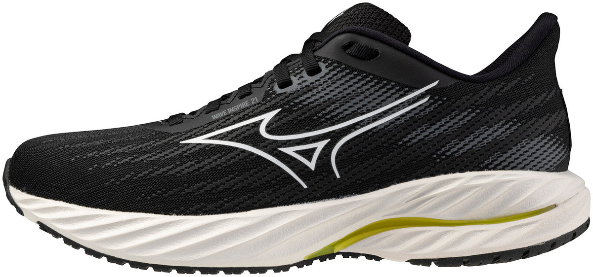 Mizuno Women's Wave Inspire 21 Wide Fit (D) Running Shoes - Black