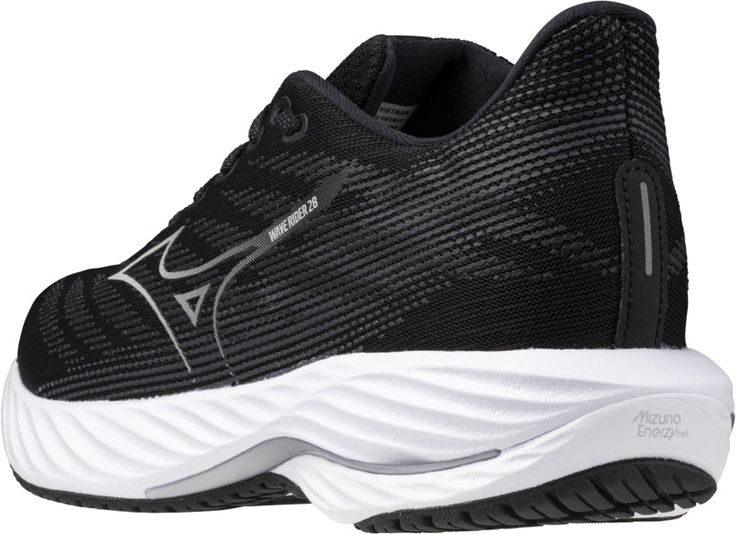 Mizuno Women's Wave Rider 28 Wide Fit (D) Running Shoes - Black