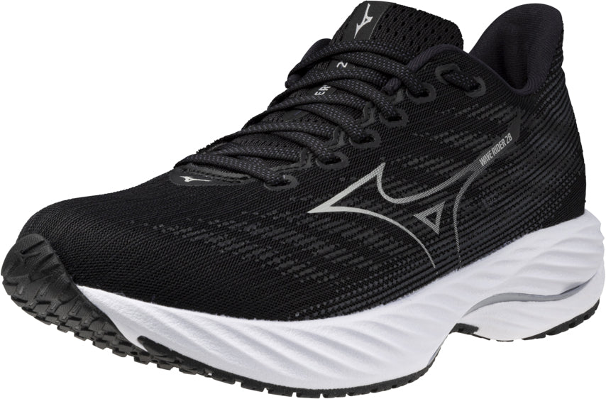 Mizuno Women's Wave Rider 28 Wide Fit (D) Running Shoes - Black