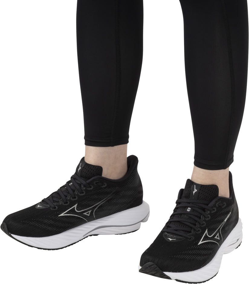 Mizuno Women's Wave Rider 28 Wide Fit (D) Running Shoes - Black