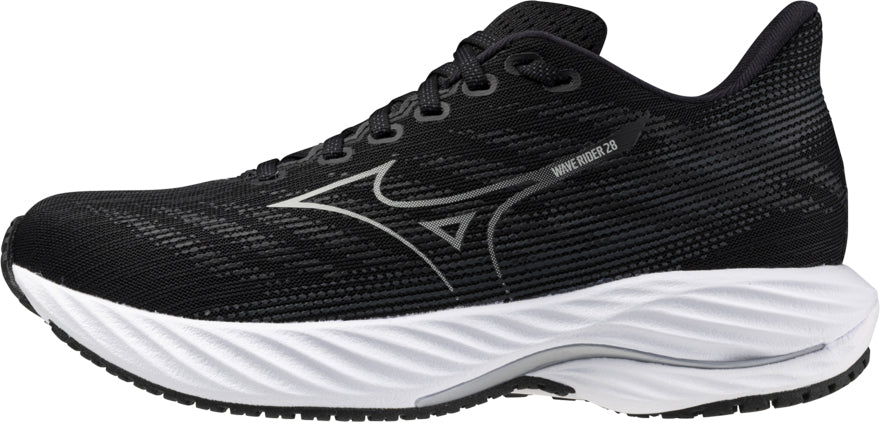 Mizuno Women's Wave Rider 28 Wide Fit (D) Running Shoes - Black