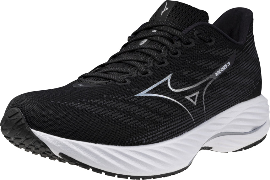 Mizuno Men's Wave Rider 28 Wide Fit (2E) Running Shoes - Black