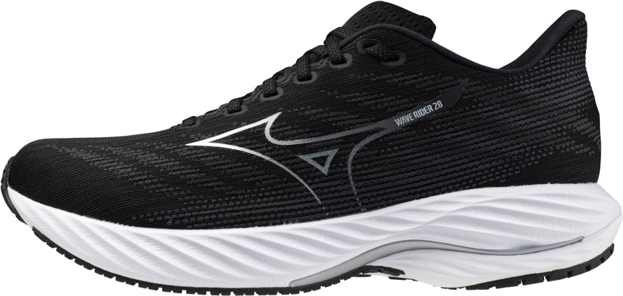Mizuno Men's Wave Rider 28 Wide Fit (2E) Running Shoes - Black