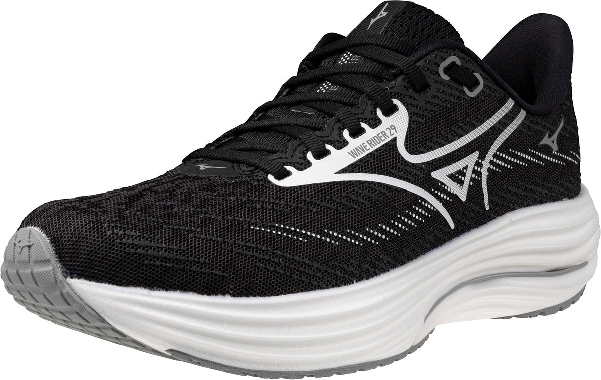 Mizuno Women's Wave Rider 29 Wide Fit (D) Running Shoes - Black