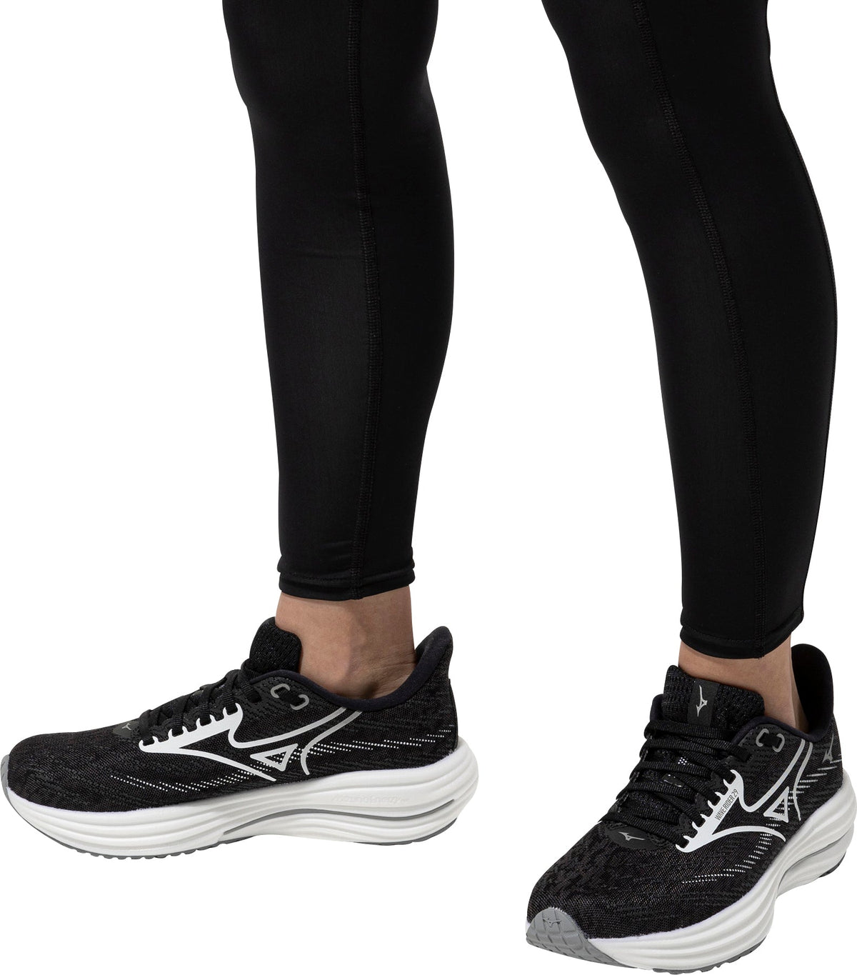 Mizuno Women's Wave Rider 29 Wide Fit (D) Running Shoes - Black