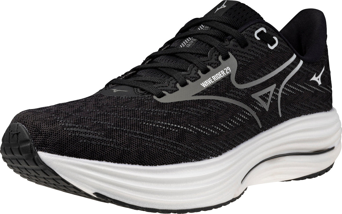 Mizuno Men's Wave Rider 29 Wide Fit (2E) Running Shoes - Black