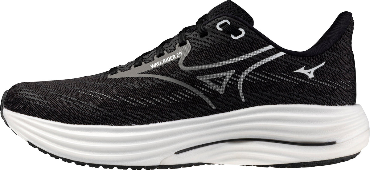 Mizuno Men's Wave Rider 29 Wide Fit (2E) Running Shoes - Black