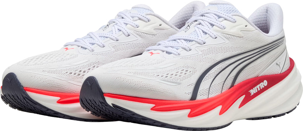 Puma Men's Velocity Nitro 5 Wide Fit Running Shoes - White