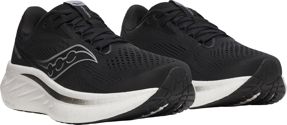 Saucony Women's Ride 18 Wide Fit Running Shoes - Black