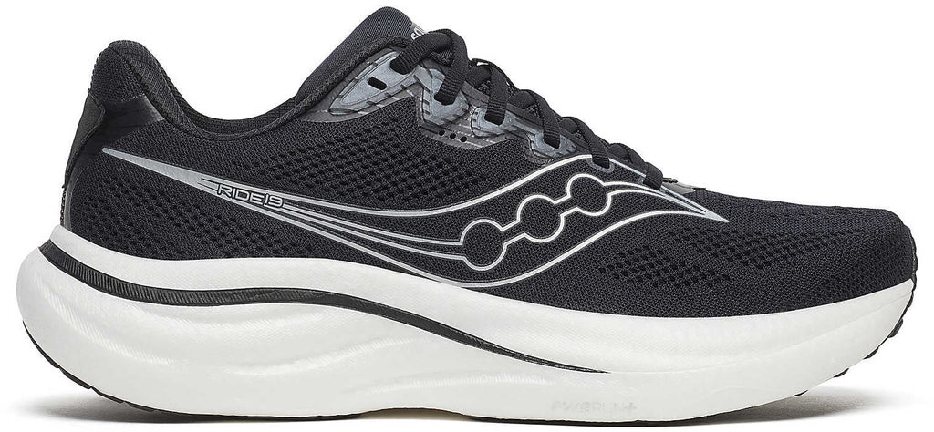 Saucony Men's Ride 19 Wide Fit Running Shoes - Black