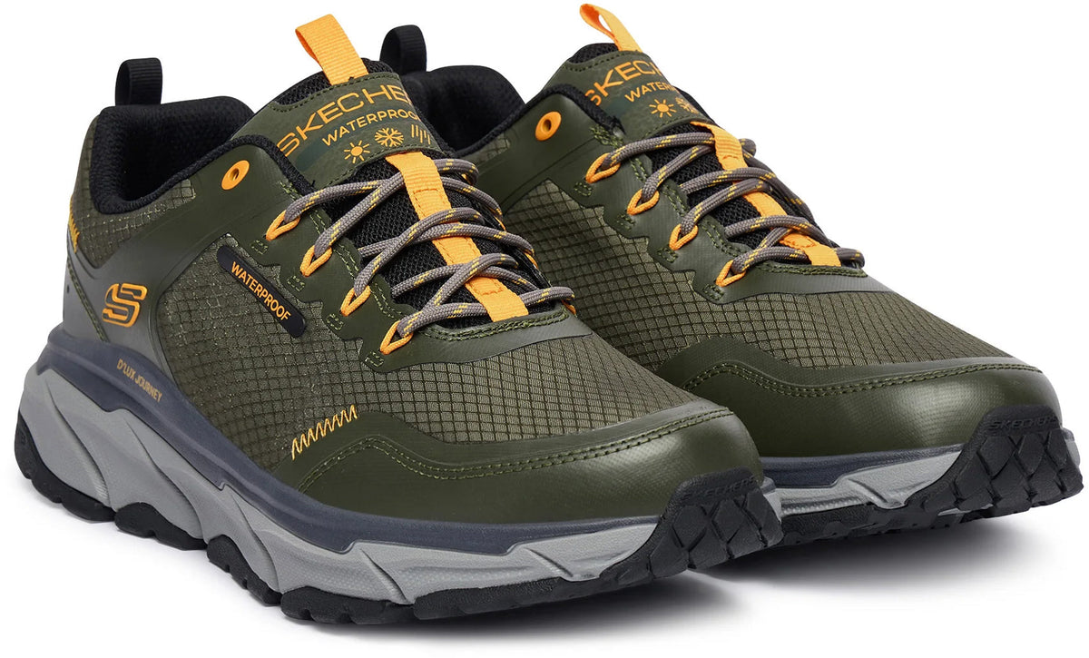 Skechers Men's D'Lux Journey Slate Peak Waterproof Walking Shoes - Green