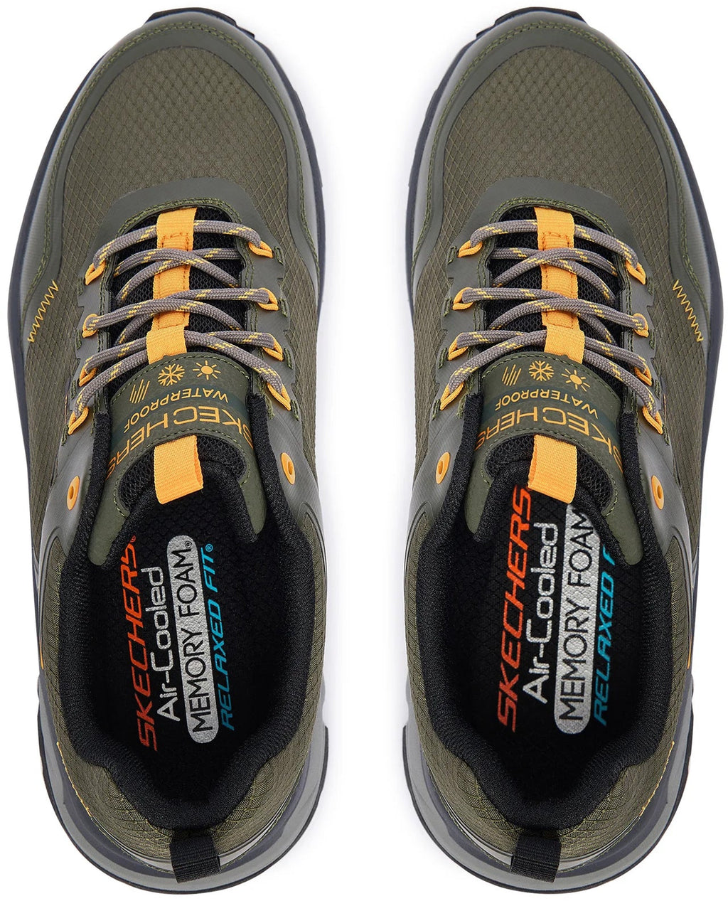 Skechers Men's D'Lux Journey Slate Peak Waterproof Walking Shoes - Green