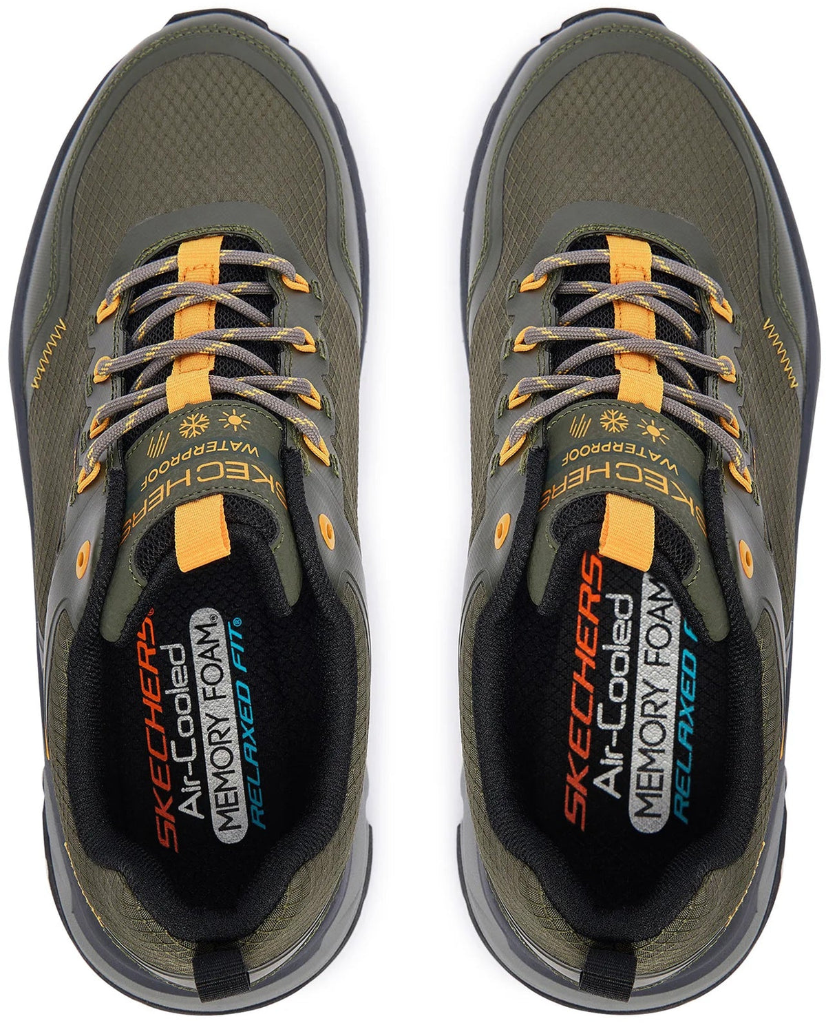 Skechers Men's D'Lux Journey Slate Peak Waterproof Walking Shoes - Green
