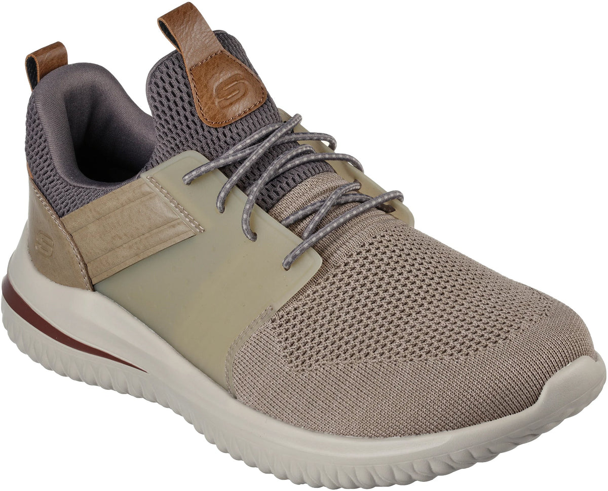 Skechers Men's Delson 3.0 Cicada Wide Fit Shoes - Beige