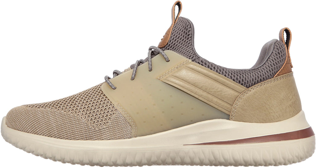Skechers Men's Delson 3.0 Cicada Wide Fit Shoes - Beige