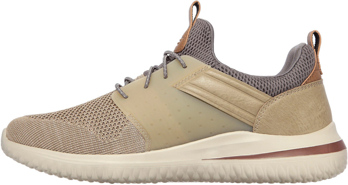 Skechers Men's Delson 3.0 Cicada Wide Fit Shoes - Beige
