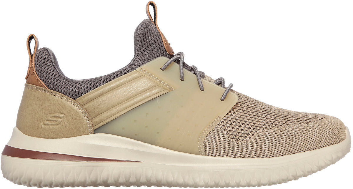 Skechers Men's Delson 3.0 Cicada Wide Fit Shoes - Beige