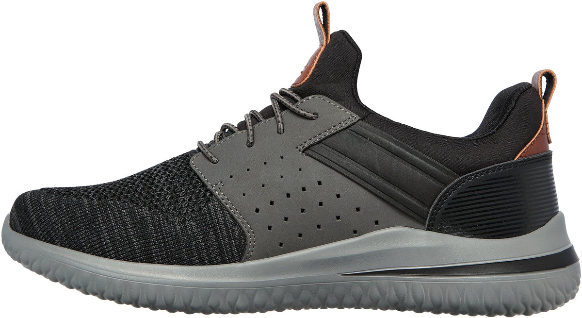 Skechers Men's Delson 3.0 Cicada Wide Fit Shoes - Black
