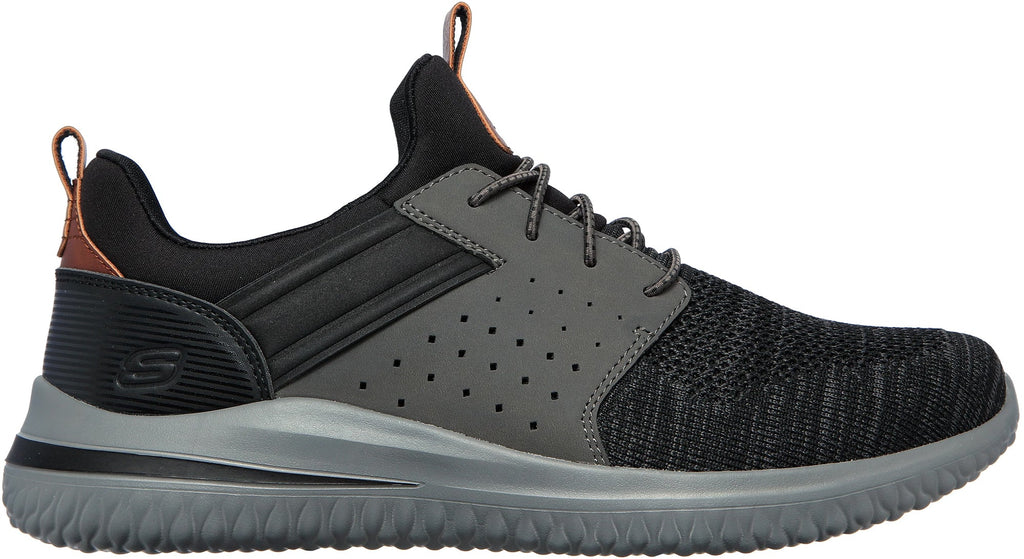 Skechers Men's Delson 3.0 Cicada Wide Fit Shoes - Black