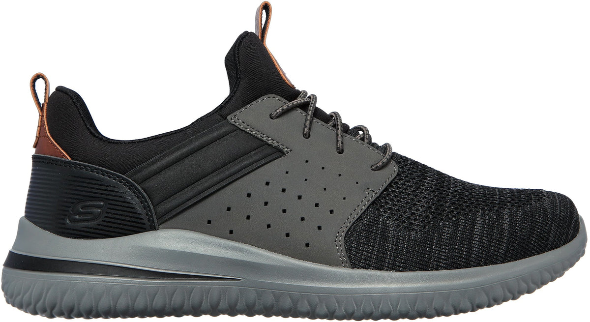 Skechers Men's Delson 3.0 Cicada Wide Fit Shoes - Black