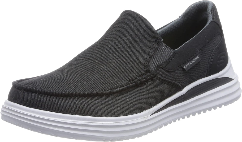 Skechers Men's Proven Suttner Canvas Slip On Walking Shoes - Black