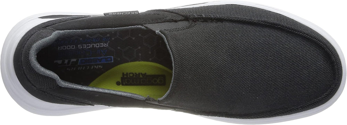Skechers Men's Proven Suttner Canvas Slip On Walking Shoes - Black