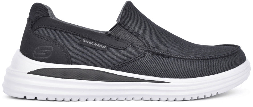 Skechers Men's Proven Suttner Canvas Slip On Walking Shoes - Black
