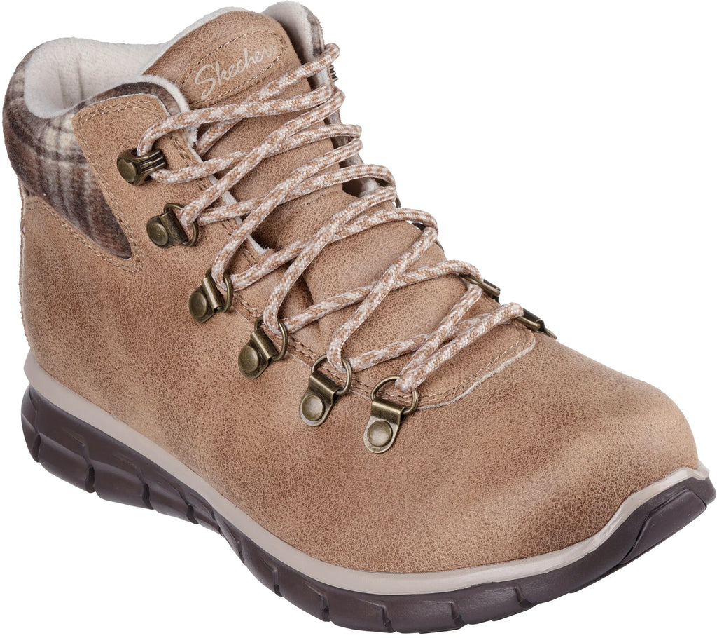 Skechers Women's Synergy Plaid Mood Walking Boots - Brown