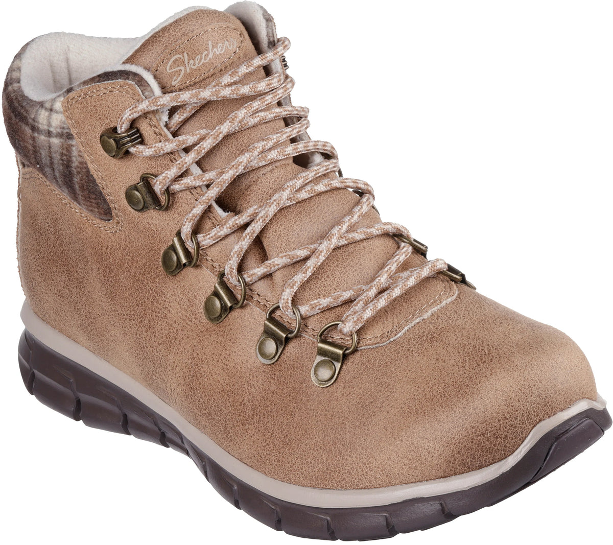 Skechers Women's Synergy Plaid Mood Walking Boots - Brown