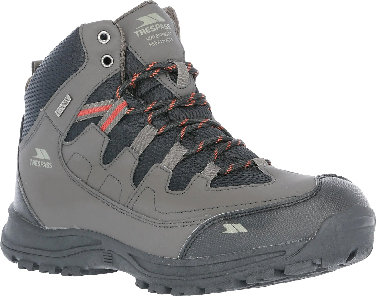 Trespass Men's Finley Mid Waterproof Walking Boots - Grey