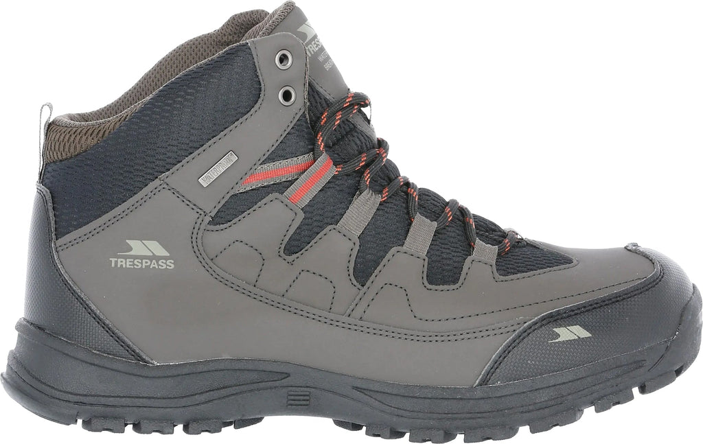 Trespass Men's Finley Mid Waterproof Walking Boots - Grey
