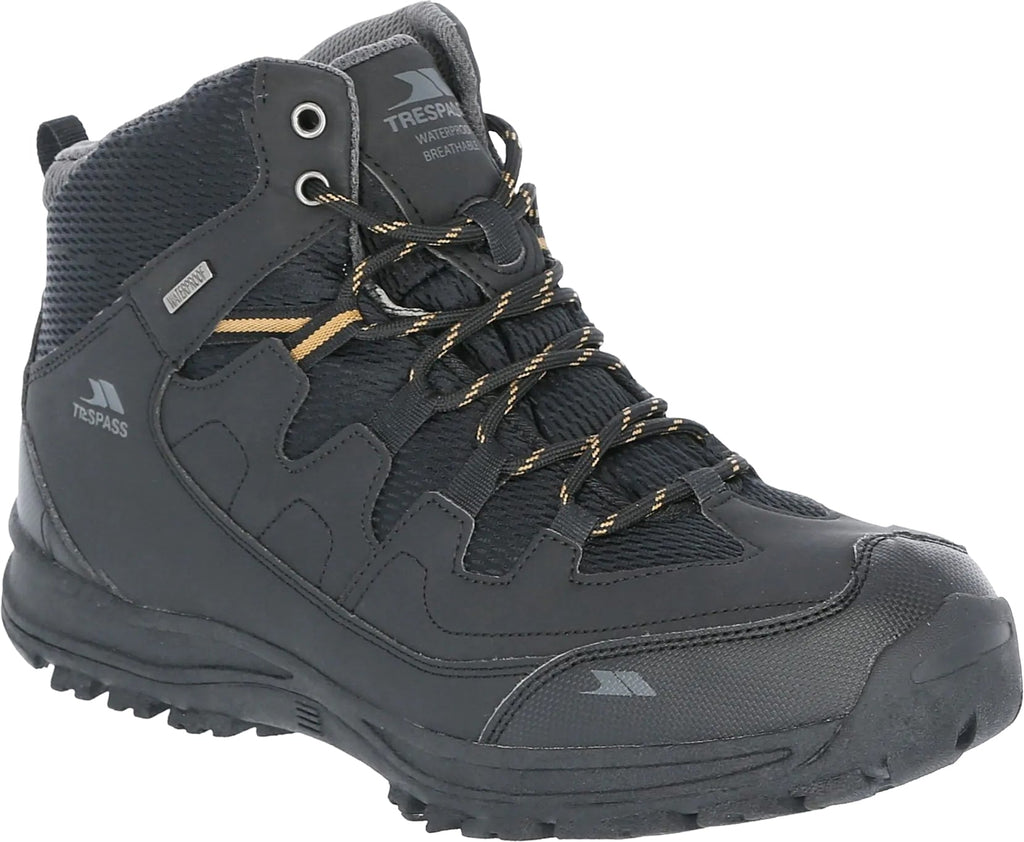 Trespass Men's Finley Mid Waterproof Walking Boots - Black