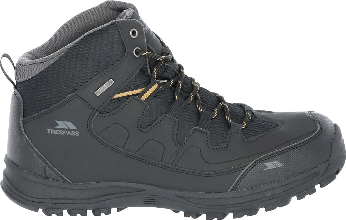 Trespass Men's Finley Mid Waterproof Walking Boots - Black